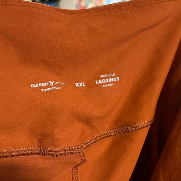 Old Navy High Waisted Rise Powersoft 7/8 Leggings XXL Burnt Orange w/ Pockets - Picture 7 of 9